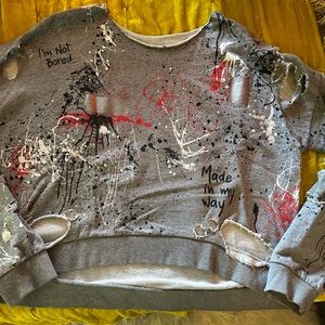 Zara Distressed Sweatshirt